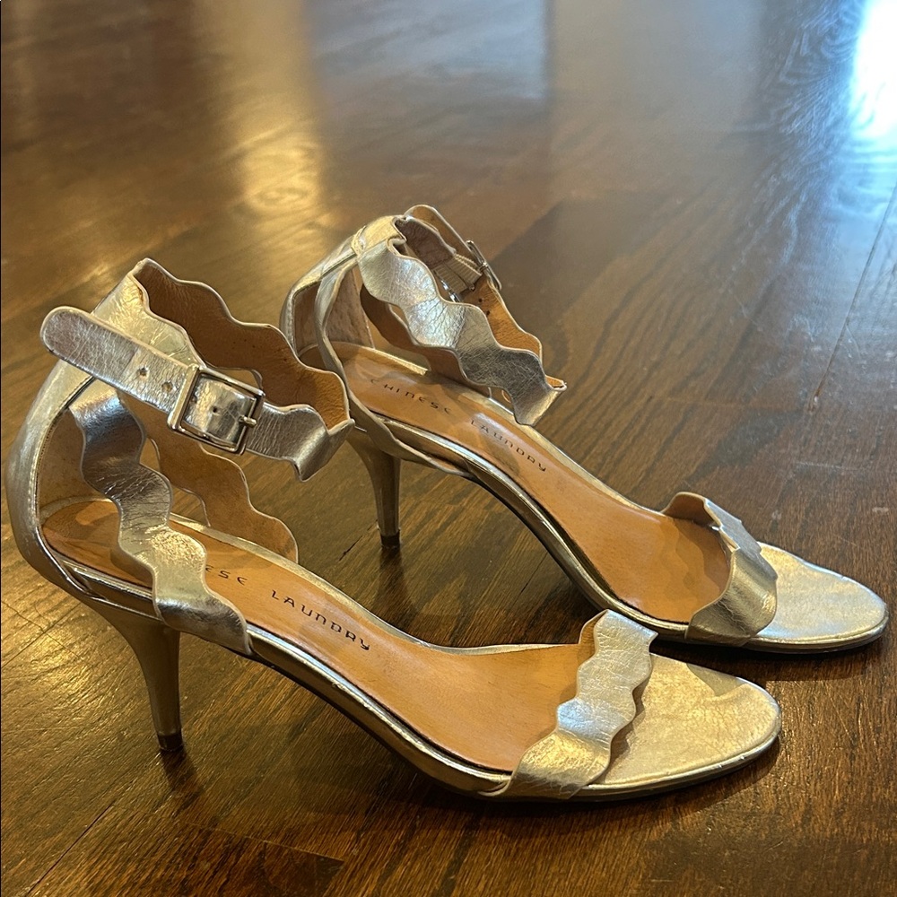 Chinese Laundry Silver Heeled Sandals